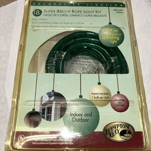 BRAND NEW #400689 3/8” Flexible PVC 18 ft Super Bright Green Rope Light Kit